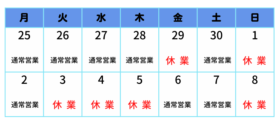 2022GW休業のお知らせ